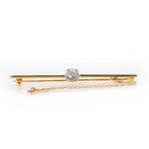 An 18ct gold diamond bar brooch,