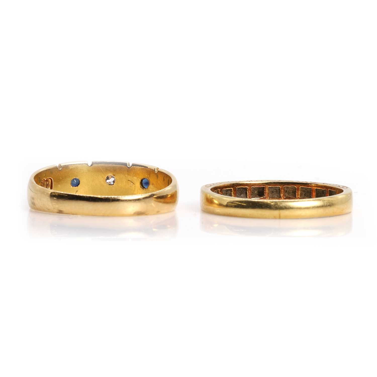 An antique 18ct gold gypsy ring and a half-eternity ring, - Image 3 of 3