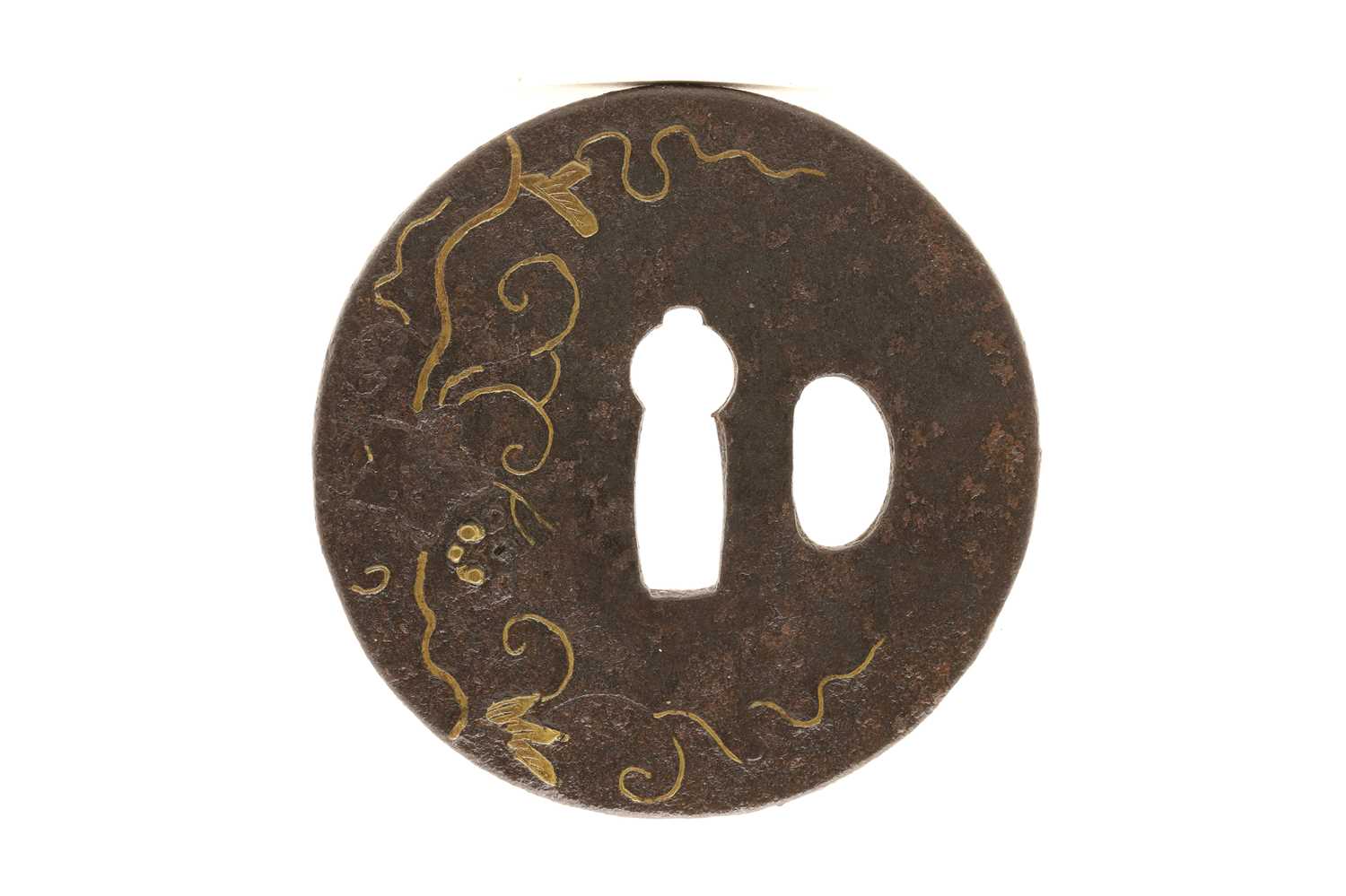 A Japanese Heianjo School iron tsuba, - Image 2 of 2