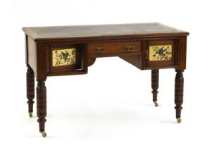 An Aesthetic walnut and painted desk,