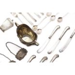 A collection of silver items,