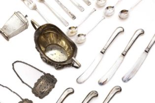 A collection of silver items,