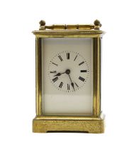 A brass cased carriage clock