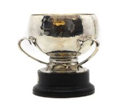 An Arts and Crafts silver three-handled trophy,