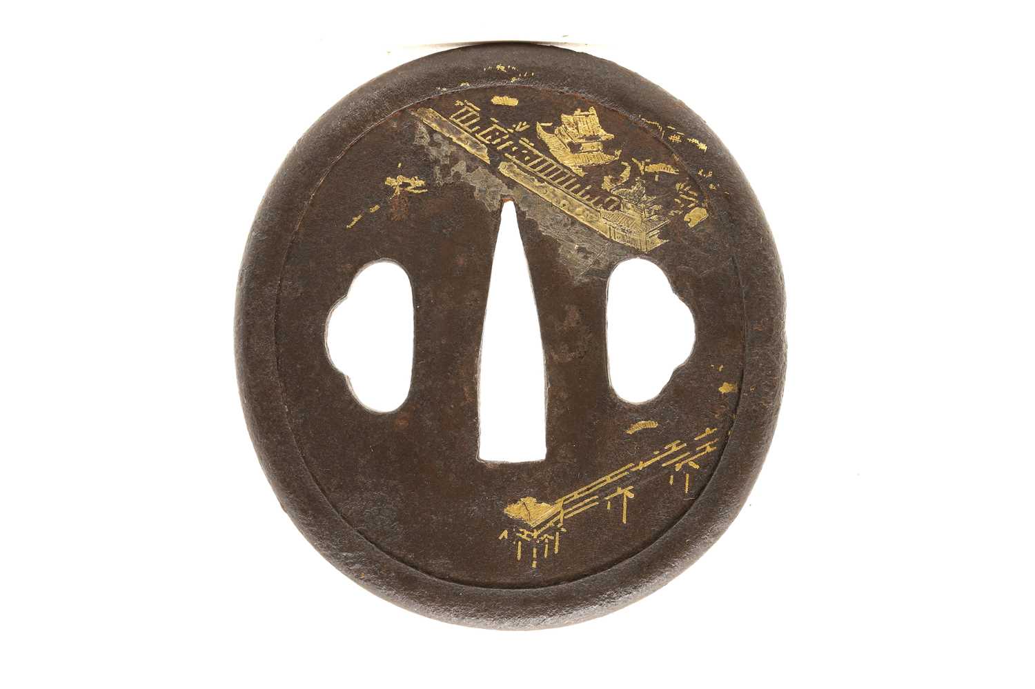 A Japanese Higo School iron tsuba,