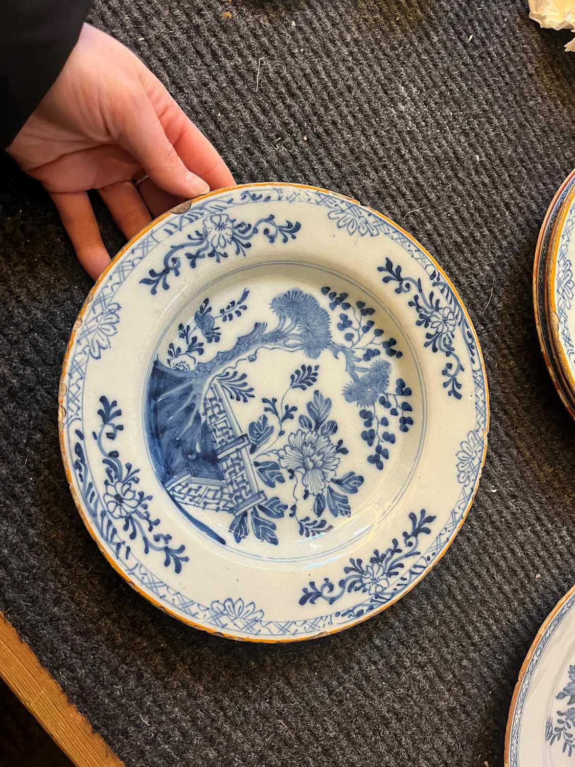 A group of five English Delft pottery plates - Image 14 of 20