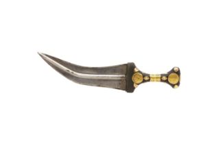 A Syrian gold and silver mounted Jambiya dagger,