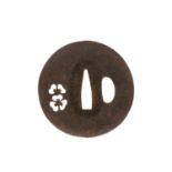 A Japanese Tosho School iron tsuba,