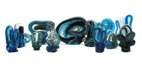 A group of Mdina glass 'Knot' sculptures,
