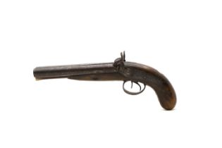 A double-barrel percussion 'Howdah' pistol,