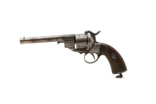 A Lefaucheux pin fire six shot revolver
