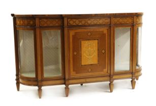 An Edwardian mahogany and satinwood inlaid side cabinet,