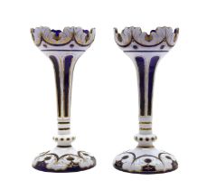 A pair of cased Bohemian glass lustres