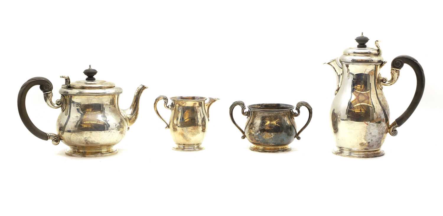 A composed silver tea service