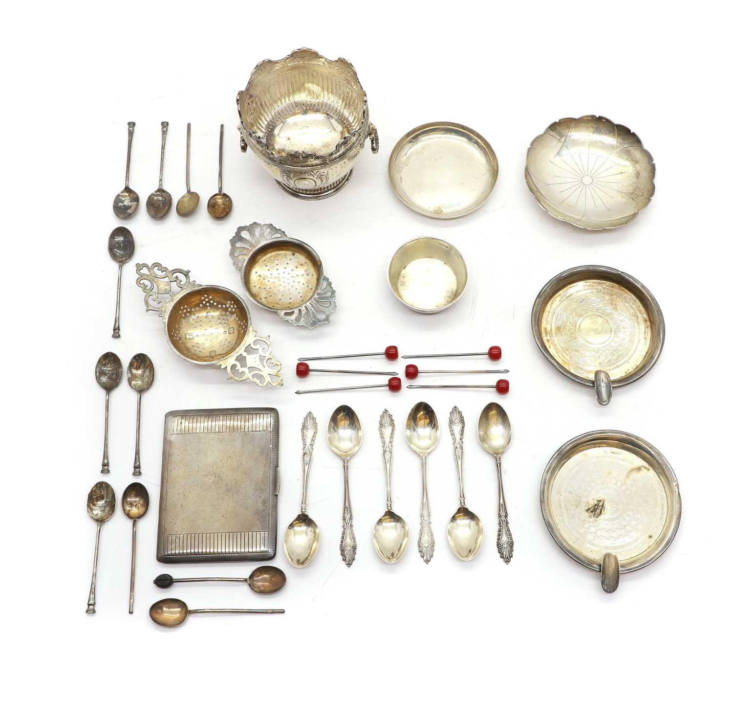 A collection of silver items