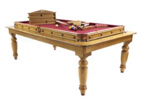 A Hamilton 'Buchanan' three quarter size oak snooker or dining table,