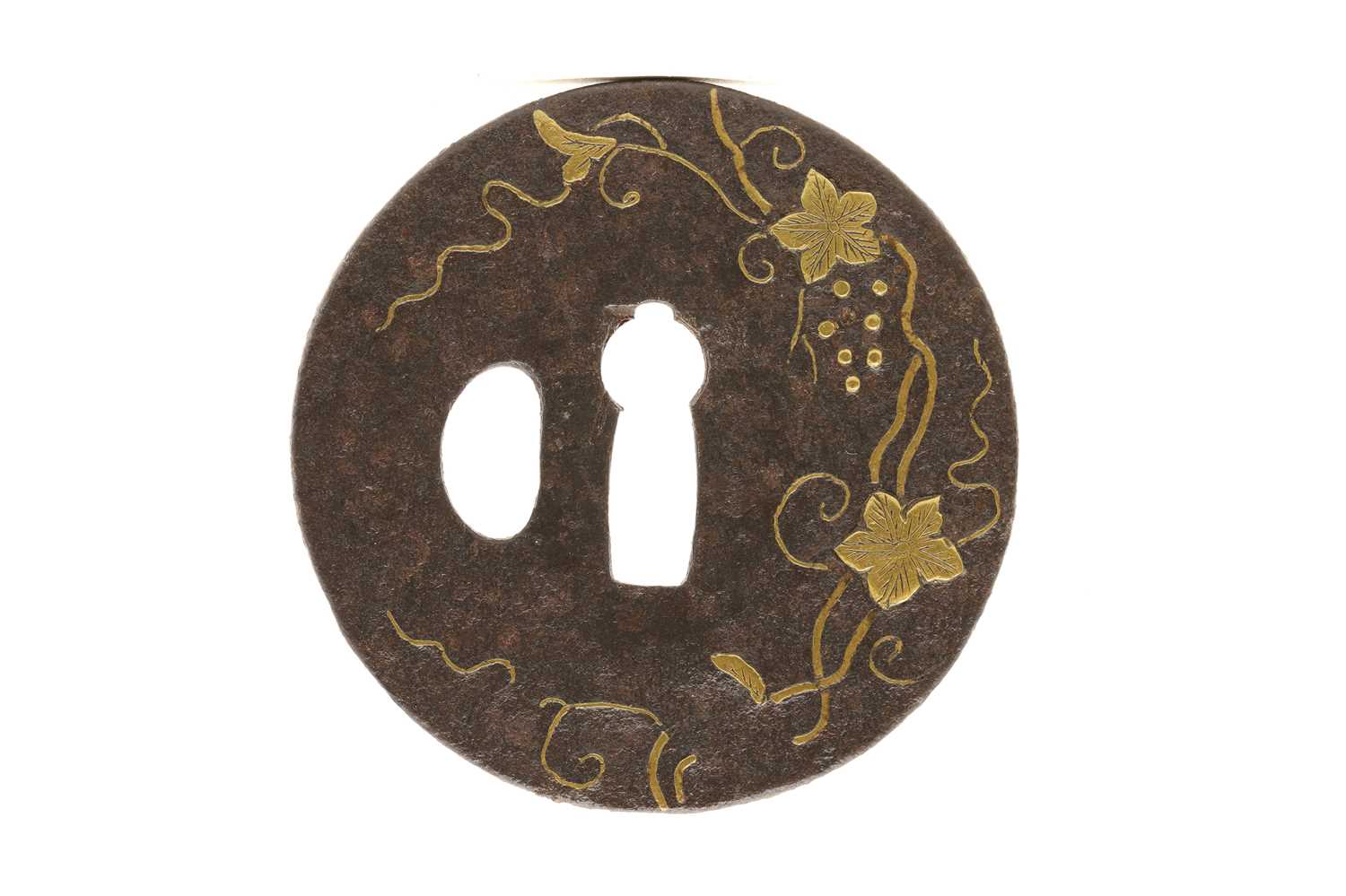 A Japanese Heianjo School iron tsuba,