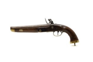 A 13 bore Belgian 'sea service' flintlock pistol