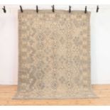 A grey ground flat weave rug,