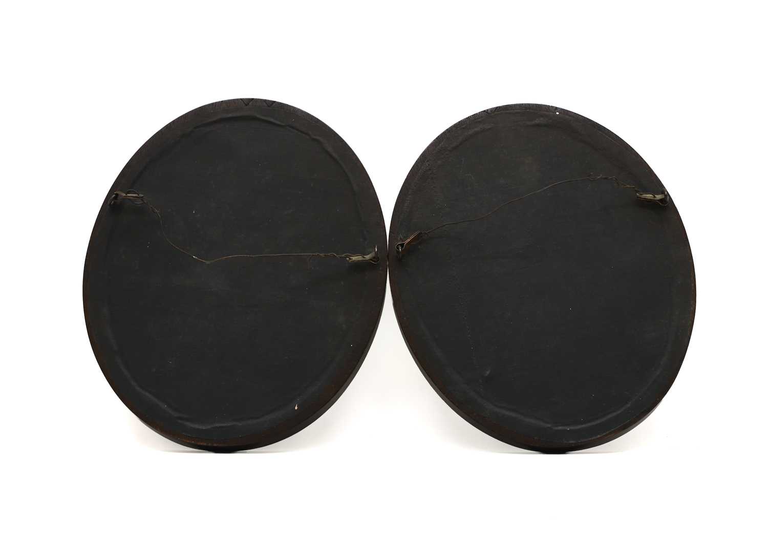 A pair of Wedgewood blue jasperware oval plaques - Bild 2 aus 19