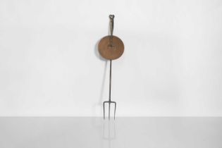 An Arts and Crafts steel and copper toasting fork,