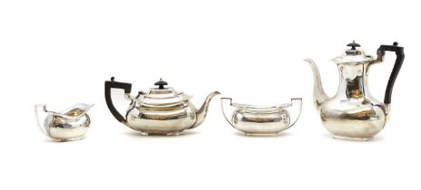 A silver four piece tea and coffee service,
