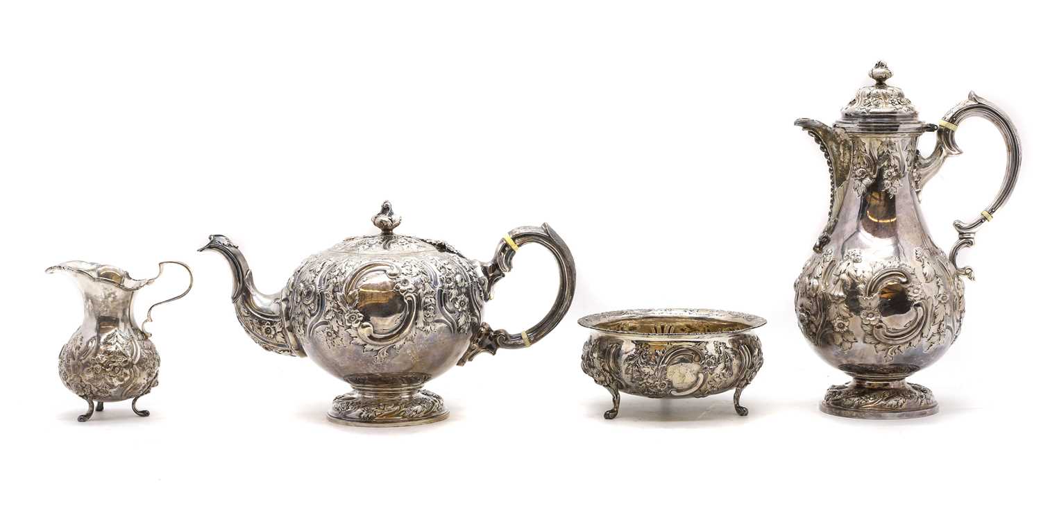 A Victorian four piece silver tea service