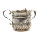 A silver three-handled trophy,