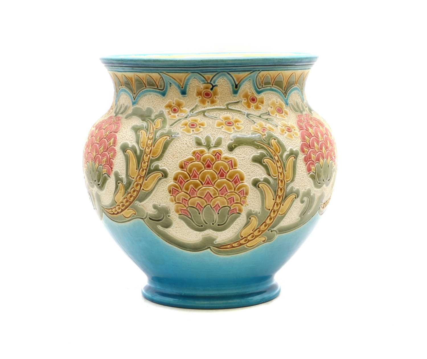 A Burmantofts faience jardiniere,