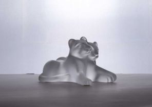 A Lalique glass 'Tambwee' group