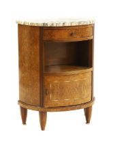 A demi-lune side cabinet,