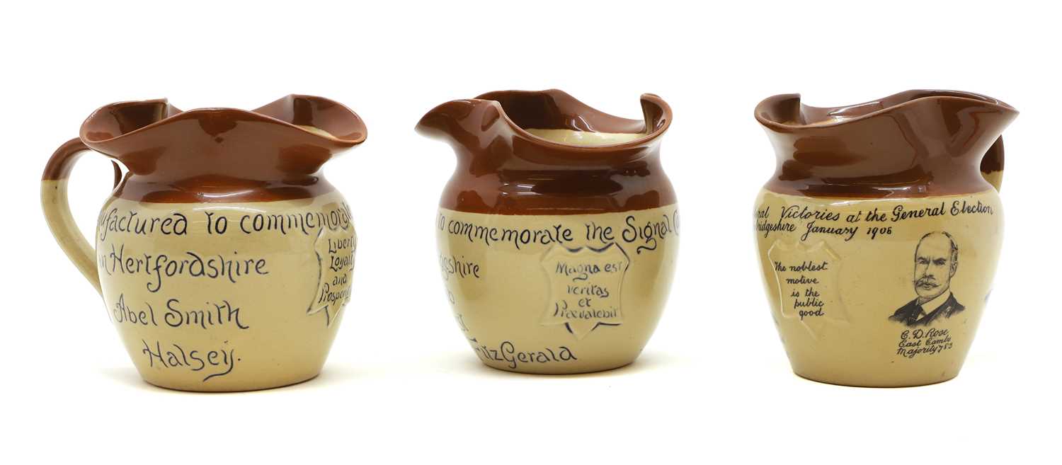 A set of three Denby commemorative stoneware jugs, - Image 2 of 3