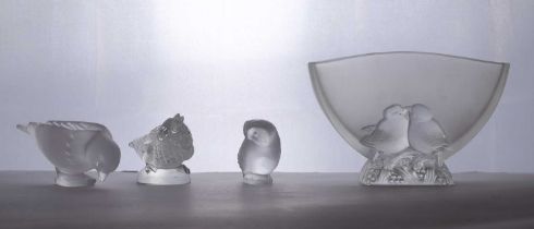 A group of four French glass items