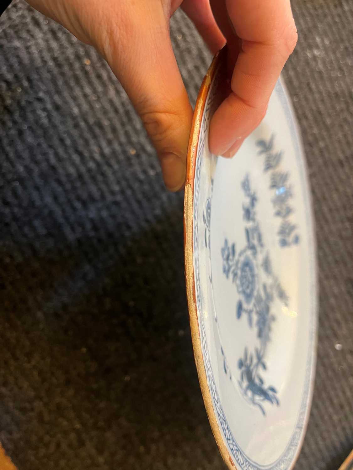 A group of five English Delft pottery plates - Image 15 of 20