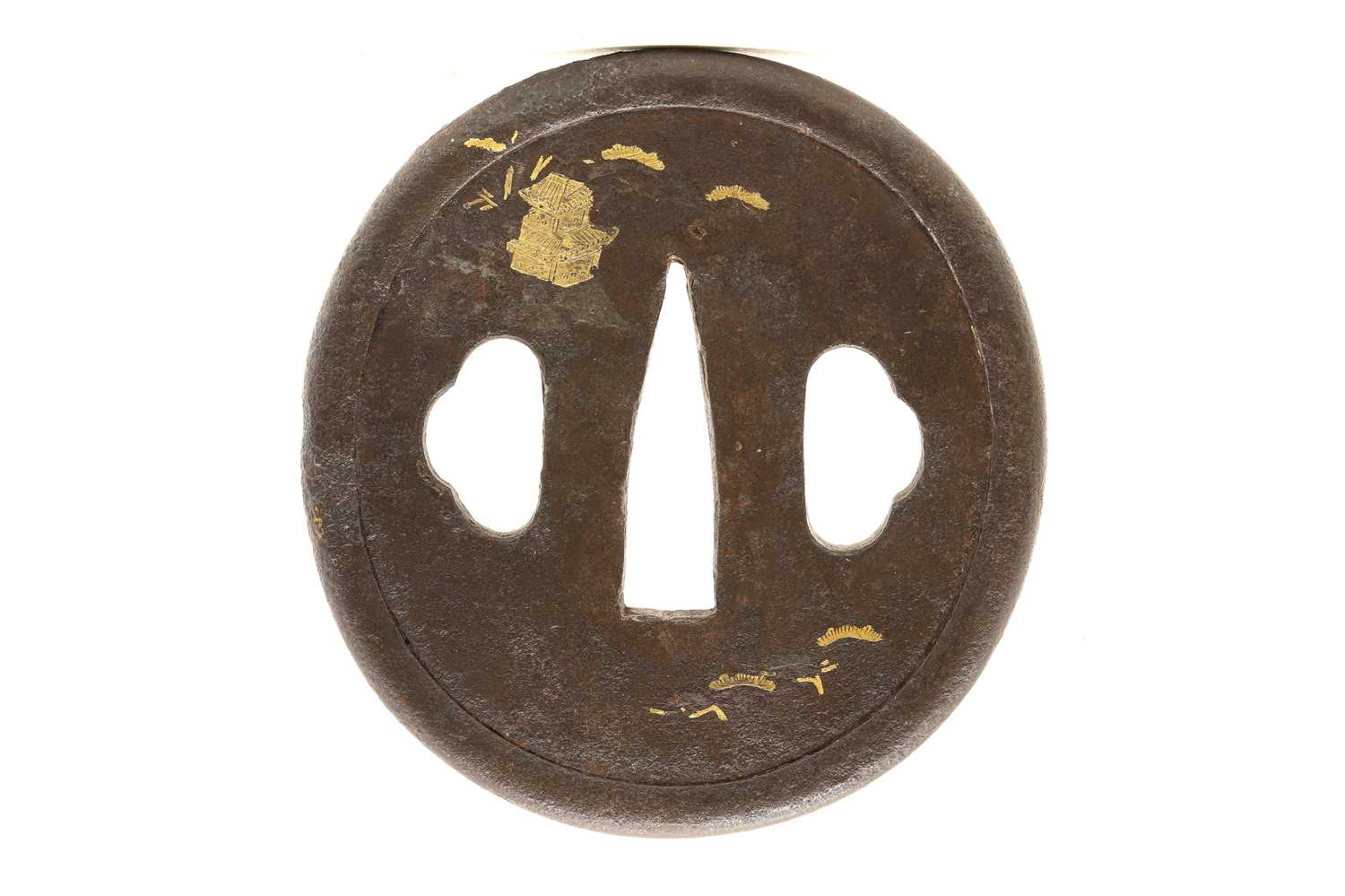 A Japanese Higo School iron tsuba, - Image 2 of 2