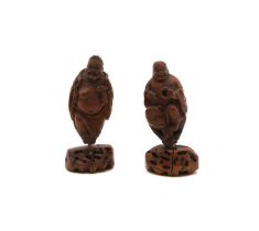 Two Chinese nut carvings,