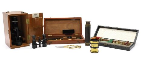 A collection of scientific instruments and equipment