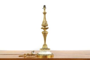 A gilt bronze Rococo style table lamp,
