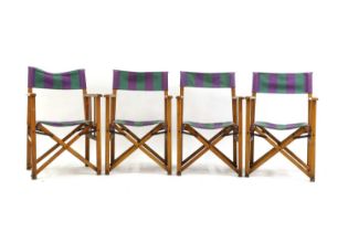A set of four Wimbledon beech director's chairs,