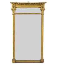 A small gilt framed pier mirror,