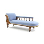 An oak chaise longue,