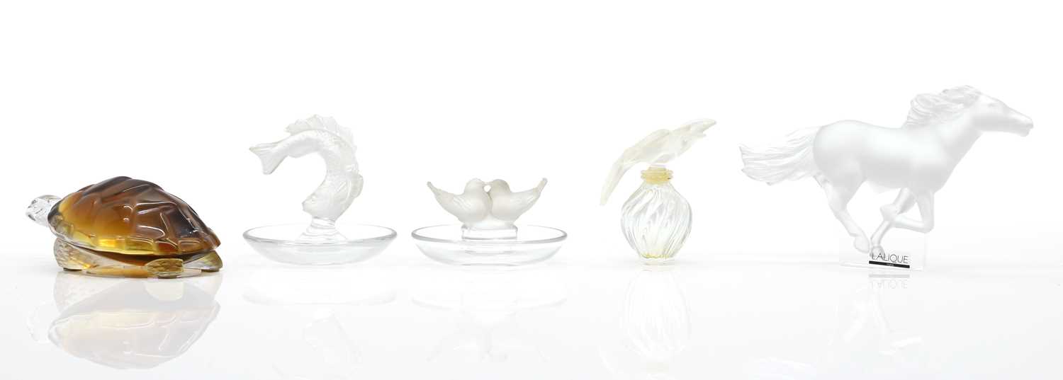 A collection of Lalique glass items