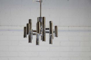 A hanging ceiling light,