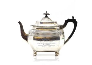 A silver teapot