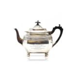 A silver teapot