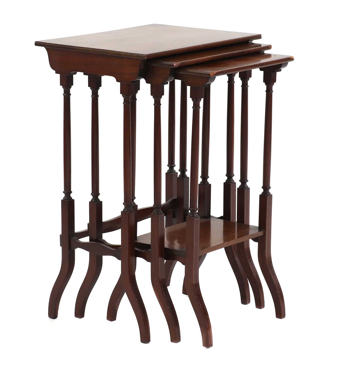 A Regency style mahogany nest of tables