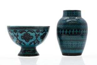 A Persian Kashan turquoise pottery bowl,