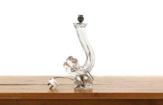 A Daum crystal glass table lamp,