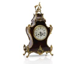 A French faux tortoiseshell mantle clock,