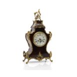 A French faux tortoiseshell mantle clock,